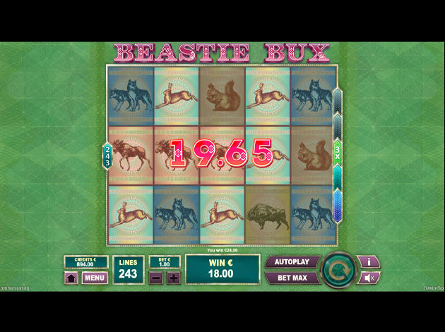 ตัวอย่างเกมสล็อต Beastie Bux