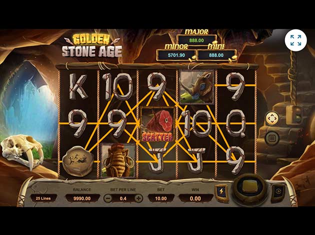 ตัวอย่างเกมสล็อต Golden Stone Age บนมือถือ