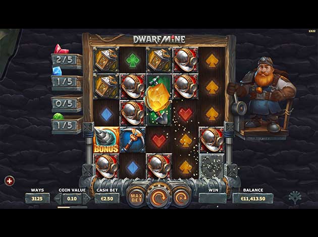 ตัวอย่างเกมสล็อต Dwarf Mine