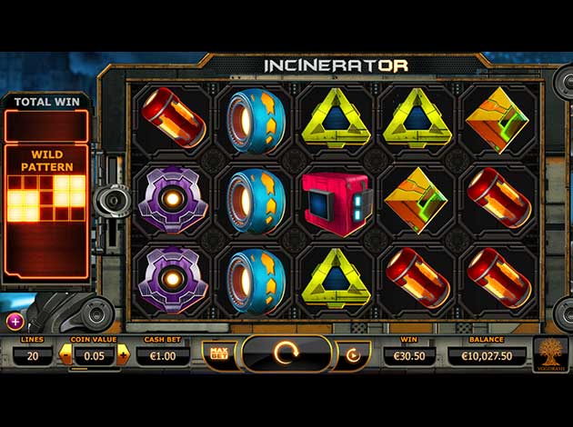 ตัวอย่างเกมสล็อต Incinerator